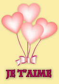 Ballons de coeurs suspendus avec tendresse